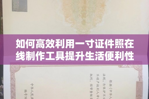东莞如何高效利用一寸证件照在线制作工具提升生活便利性