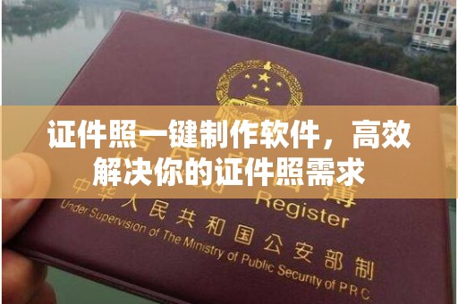 东莞证件照一键制作软件，高效解决你的证件照需求