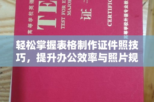 东莞轻松掌握表格制作证件照技巧，提升办公效率与照片规范性