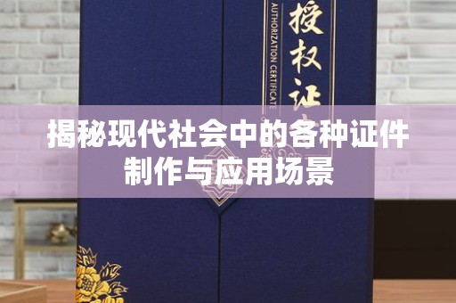 东莞揭秘现代社会中的各种证件制作与应用场景